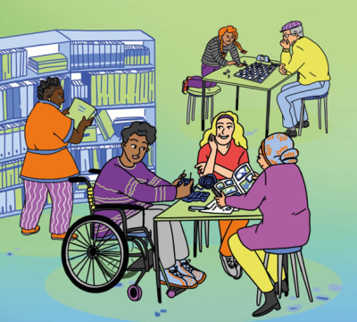 Zwischen Welten: ein Wimmelbuch aus der Kollektivunterkunft